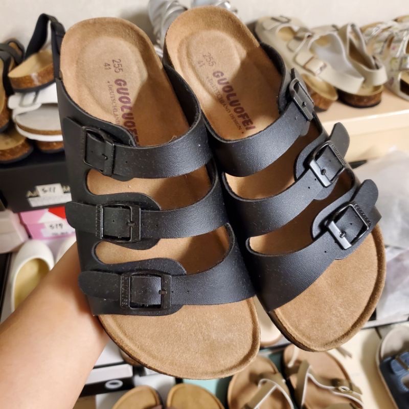 2024【升級款】加高足弓軟墊三扣老師傅手工訂製牛皮勃肯軟木拖鞋情侶款-規格圖6