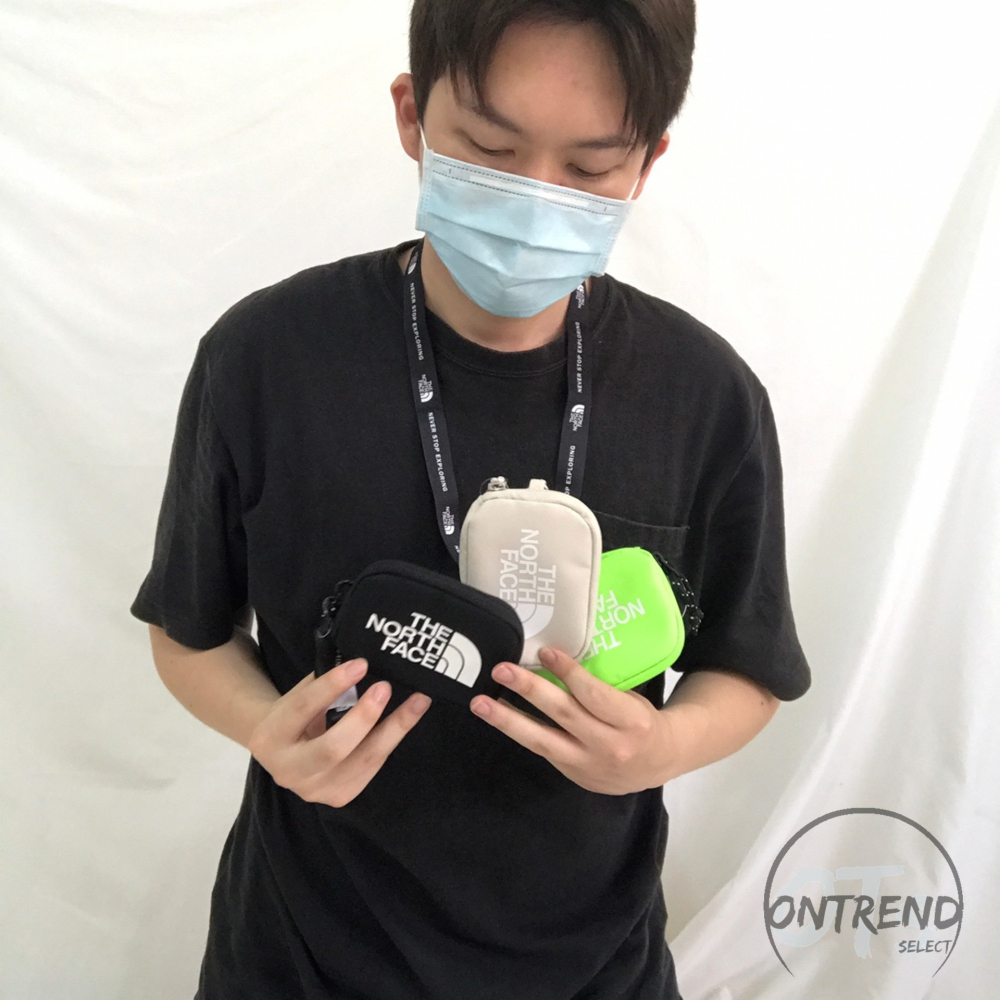 The North Face 北臉 掛繩零錢包 頸掛包 脖掛包 頸包 小包 黑色 螢光綠 米白-細節圖3