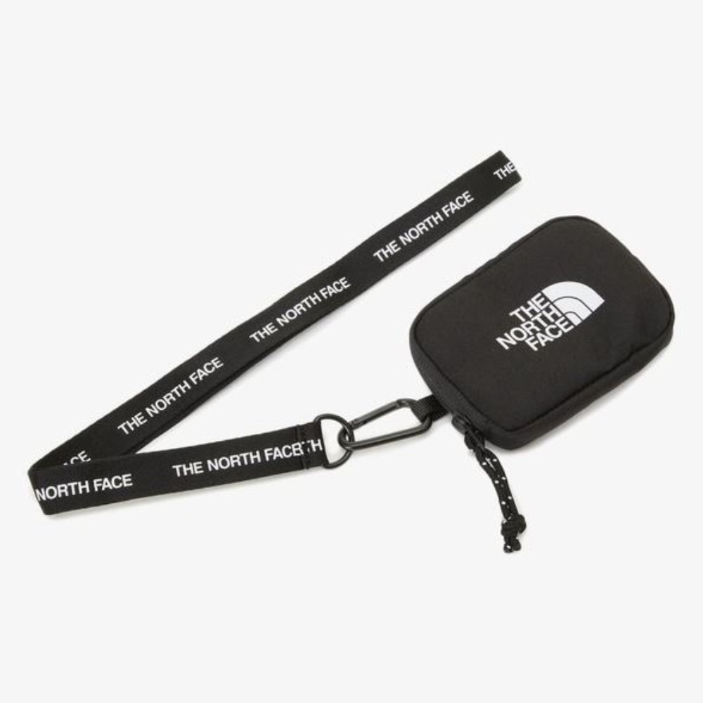 The North Face 北臉 掛繩零錢包 頸掛包 脖掛包 頸包 小包 黑色 螢光綠 米白-規格圖3