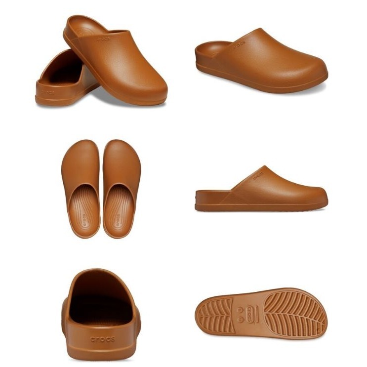 CROCS DYLAN CLOG 防水 包頭鞋 懶人鞋 MULE 琥珀棕 板栗 拖鞋 廚師 209366-細節圖4