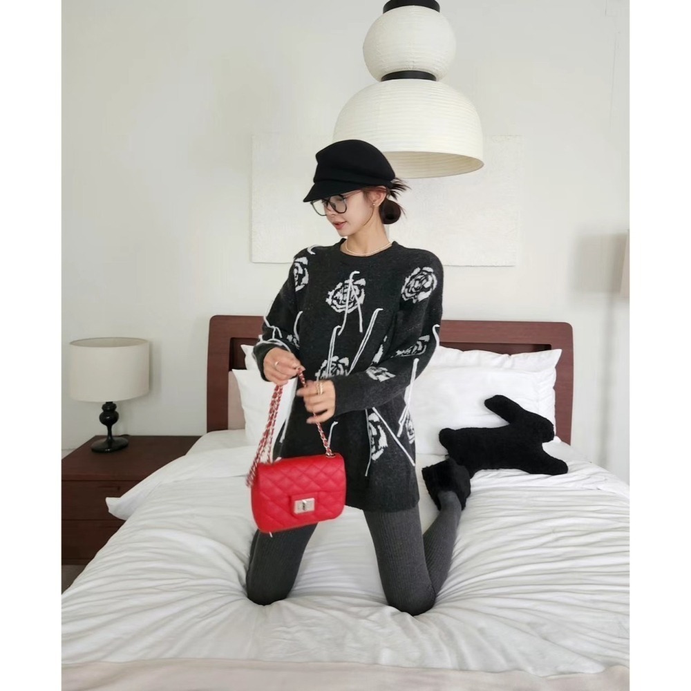 Twins 🇰🇷 韓國代購 東大門 正韓 花朵針織長袖毛衣-細節圖5