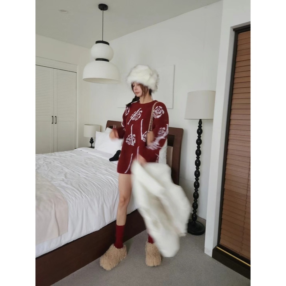 Twins 🇰🇷 韓國代購 東大門 正韓 花朵針織長袖毛衣-細節圖7