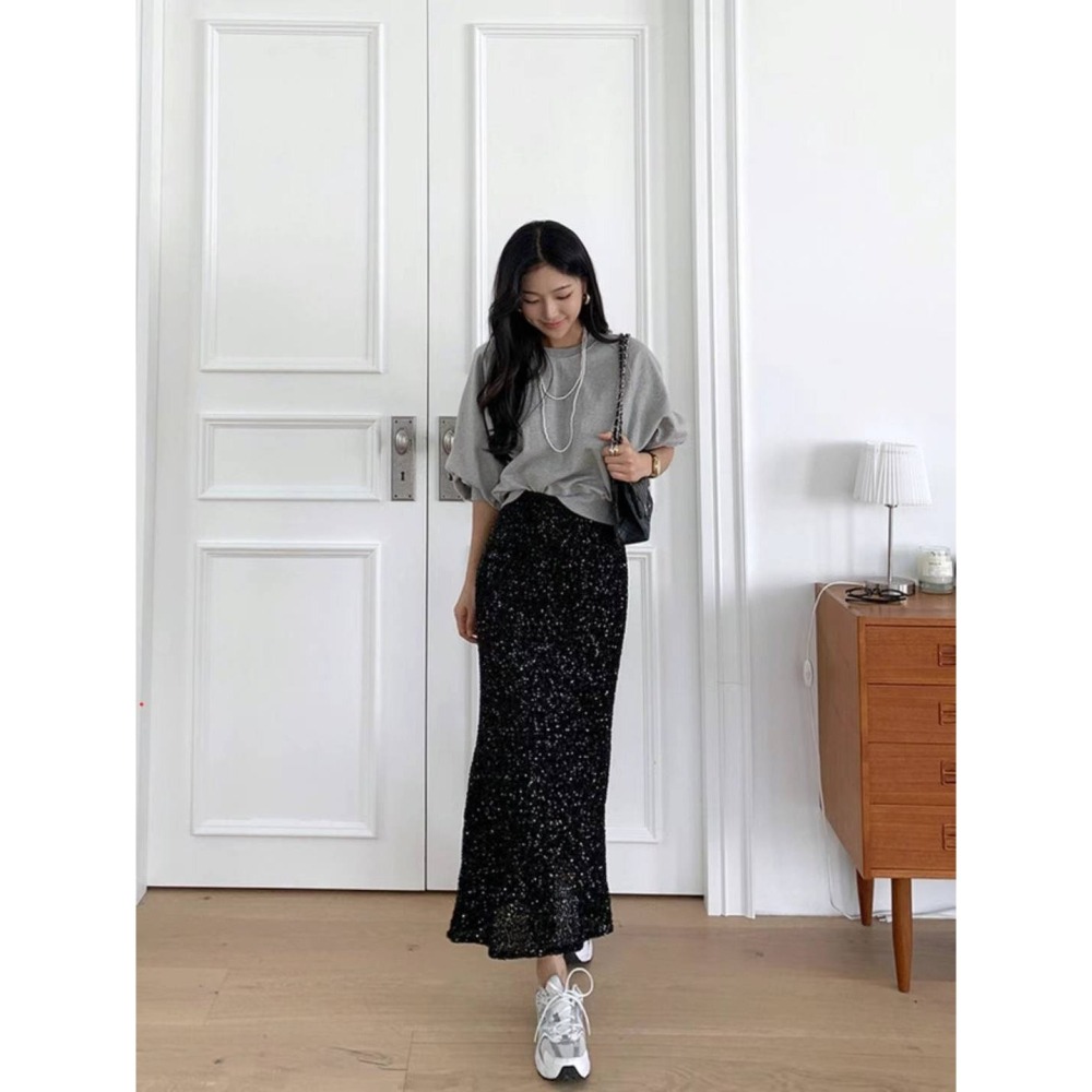 Twins 🇰🇷 韓國代購 東大門 正韓 派對必備 焦點亮閃閃長裙-細節圖4