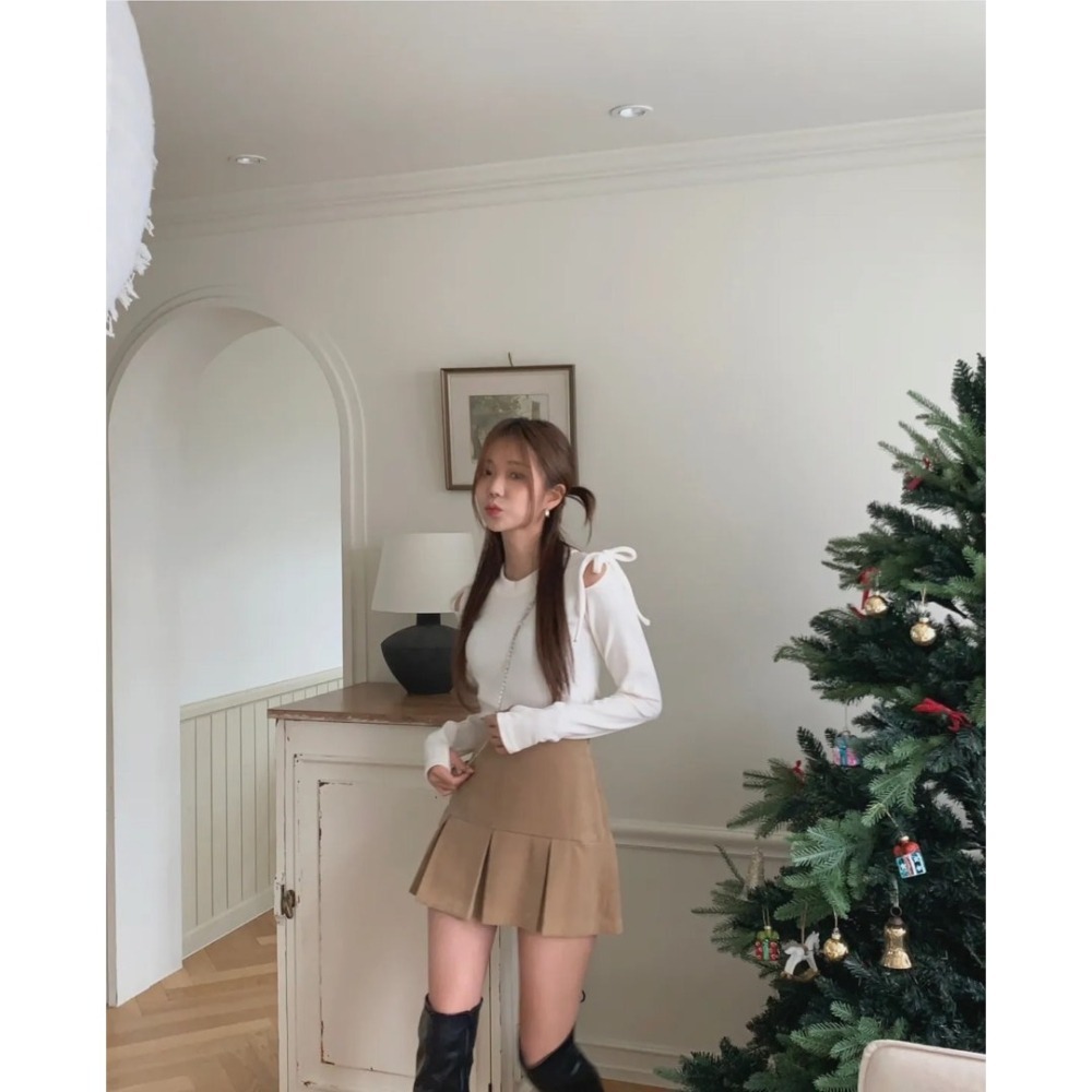 Twins 🇰🇷 韓國代購 東大門 正韓 顯瘦氣質百褶短褲裙-細節圖3