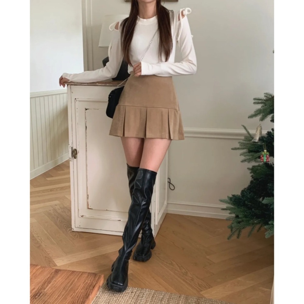 Twins 🇰🇷 韓國代購 東大門 正韓 顯瘦氣質百褶短褲裙-細節圖6