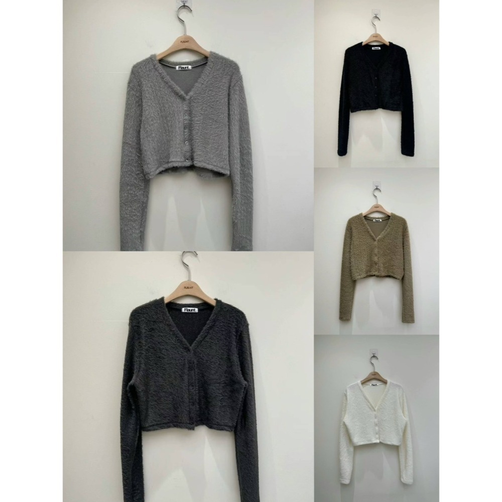 Twins 🇰🇷 韓國代購 東大門 正韓 毛毛鈕釦短版上衣-細節圖10