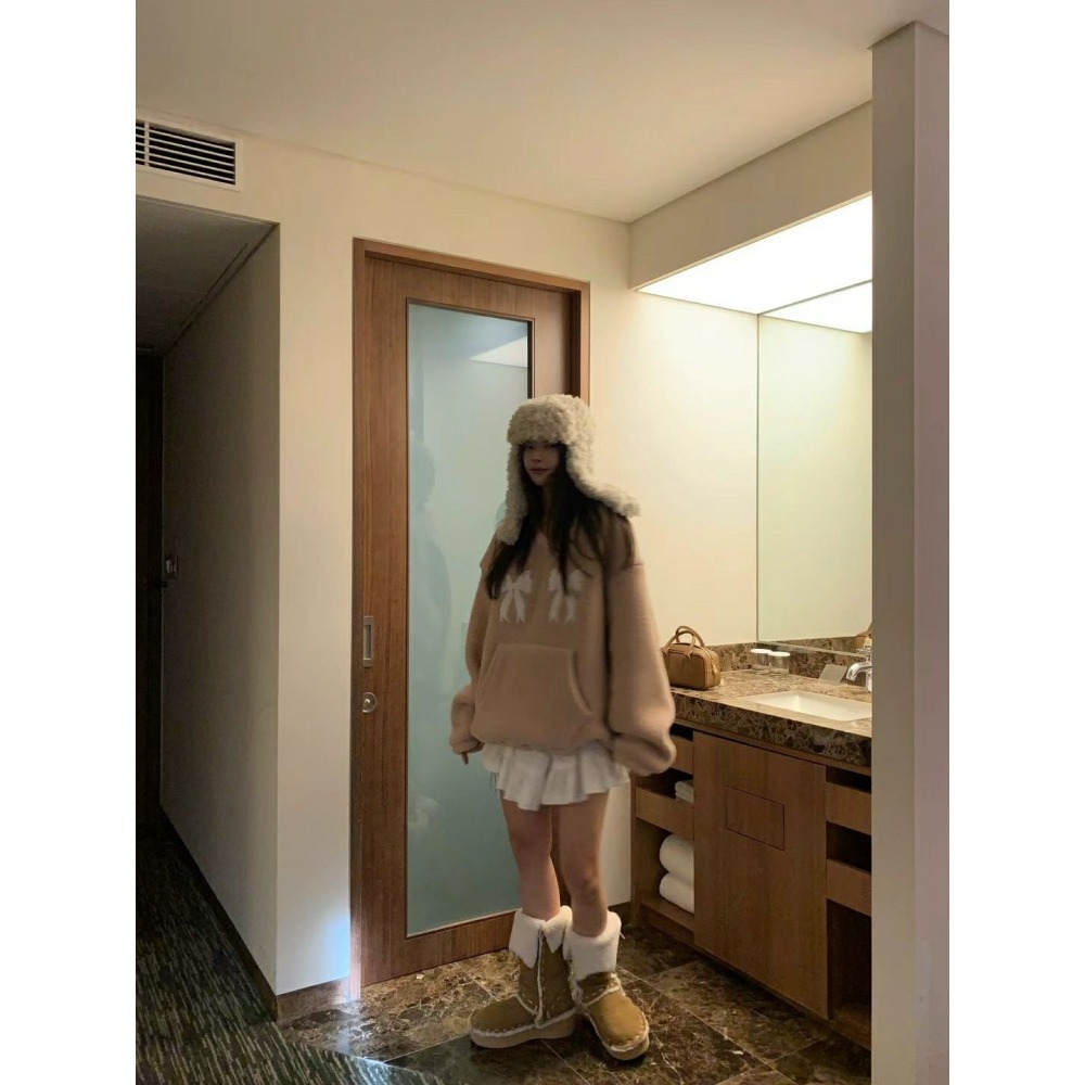 Twins 🇰🇷 韓國代購 東大門 正韓 羔毛V領蝴蝶結毛衣-細節圖2