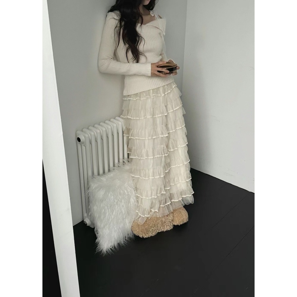 Twins 🇰🇷 韓國代購 東大門 正韓 浪漫層次透視蛋糕裙-細節圖2