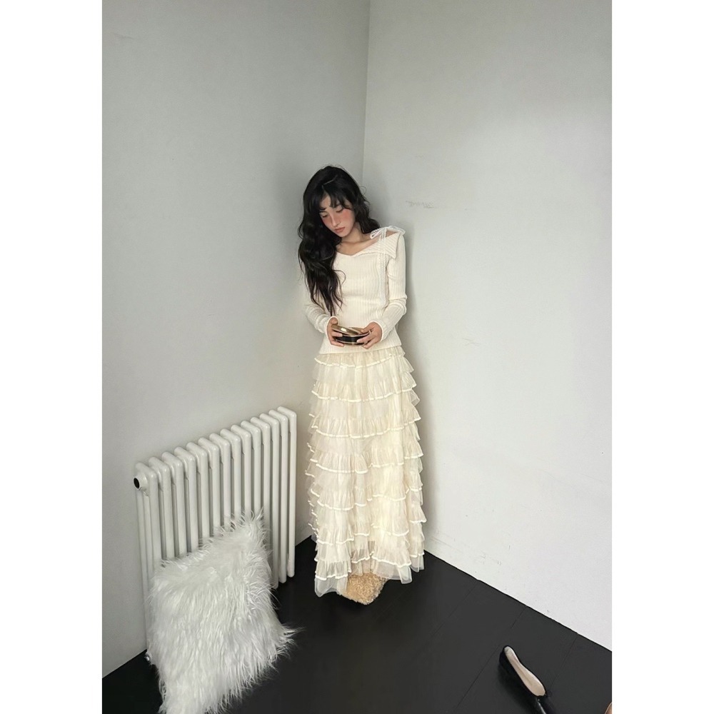 Twins 🇰🇷 韓國代購 東大門 正韓 浪漫層次透視蛋糕裙-細節圖3