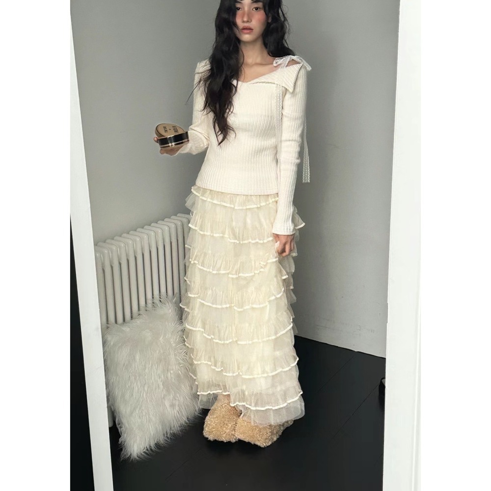 Twins 🇰🇷 韓國代購 東大門 正韓 浪漫層次透視蛋糕裙-細節圖6