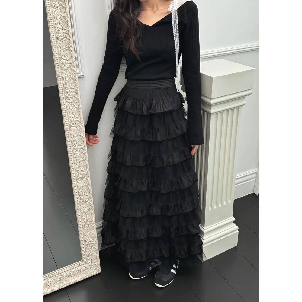 Twins 🇰🇷 韓國代購 東大門 正韓 浪漫層次透視蛋糕裙-細節圖8