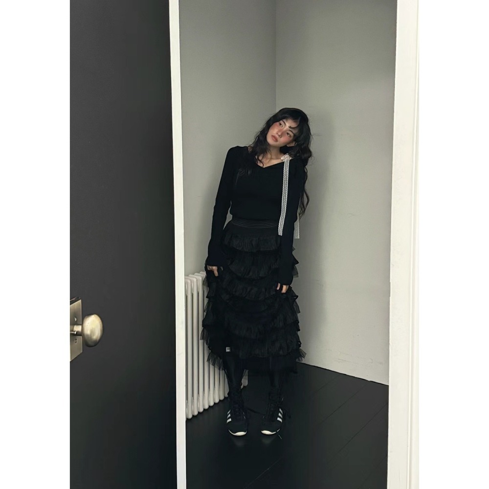 Twins 🇰🇷 韓國代購 東大門 正韓 浪漫層次透視蛋糕裙-細節圖10