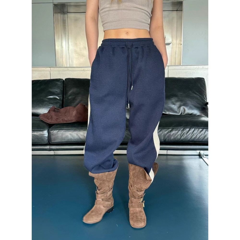 Twins 🇰🇷 韓國代購 東大門 正韓 側條紋針織休閒褲-細節圖7