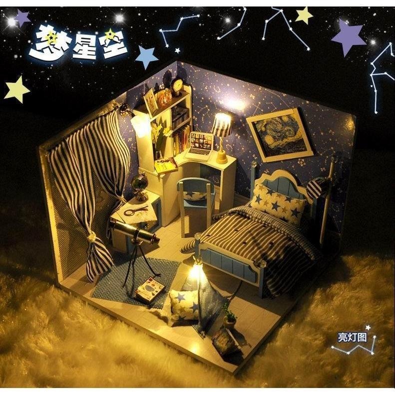 DIY 小屋 袖珍屋 娃娃屋 交換禮物 生日禮物 耶誕節禮物 立體拼圖 【夢星空】-細節圖2