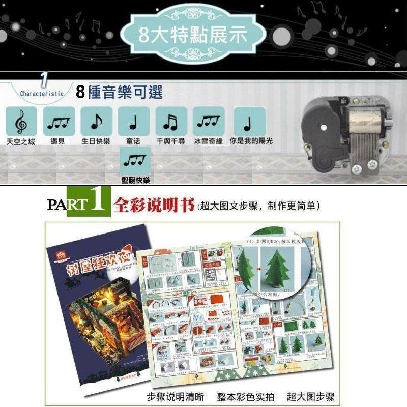 DIY 小屋 袖珍屋 娃娃屋 交換禮物 生日禮物 耶誕節禮物 立體拼圖 【聖誕樹屋】-細節圖2