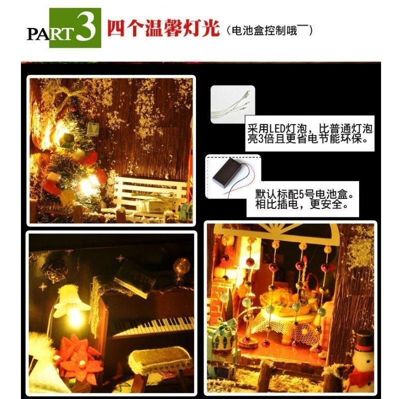 DIY 小屋 袖珍屋 娃娃屋 交換禮物 生日禮物 耶誕節禮物 立體拼圖 【聖誕樹屋】-細節圖4