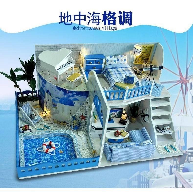 DIY 小屋 袖珍屋 娃娃屋 交換禮物 生日禮物 耶誕節禮物 立體拼圖 【遇見地中海】-細節圖2