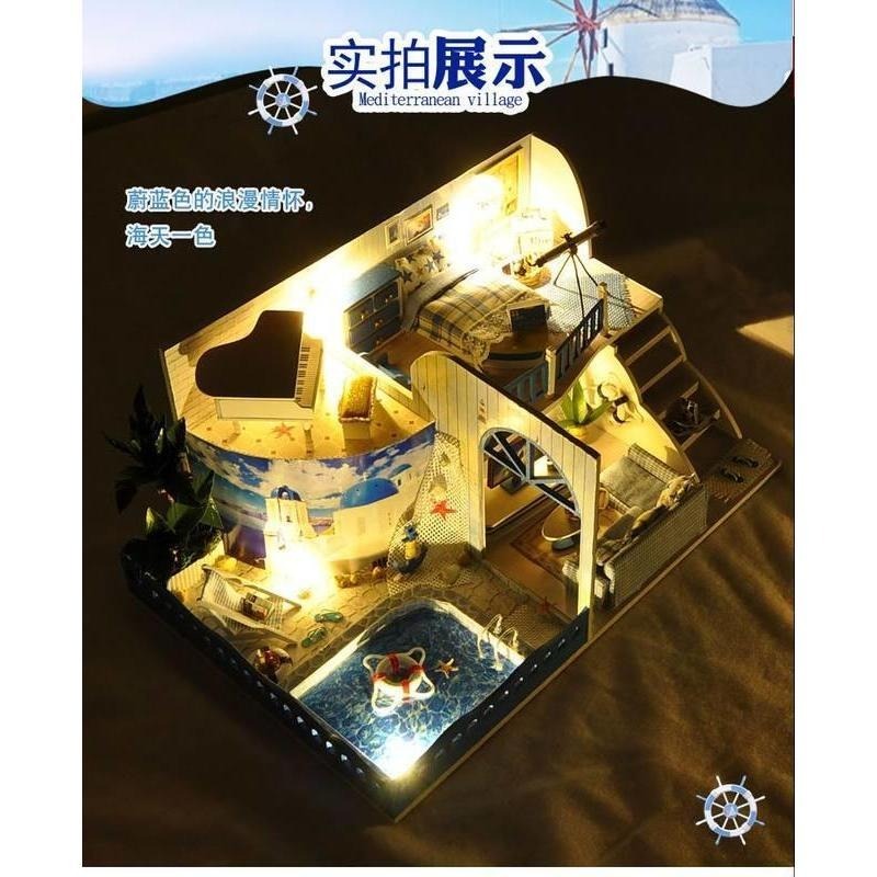 DIY 小屋 袖珍屋 娃娃屋 交換禮物 生日禮物 耶誕節禮物 立體拼圖 【遇見地中海】-細節圖5