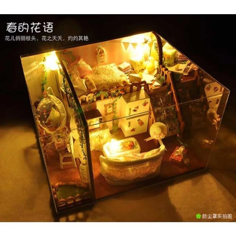 DIY 小屋 袖珍屋 娃娃屋 交換禮物 生日禮物 耶誕節禮物 立體拼圖【春之花語】-細節圖2