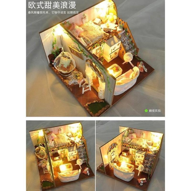 DIY 小屋 袖珍屋 娃娃屋 交換禮物 生日禮物 耶誕節禮物 立體拼圖【春之花語】-細節圖5
