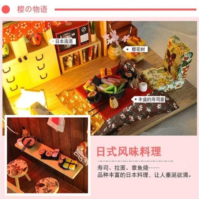 DIY 小屋 袖珍屋 娃娃屋 交換禮物 生日禮物 耶誕節禮物 立體拼圖【櫻之物語】-細節圖5