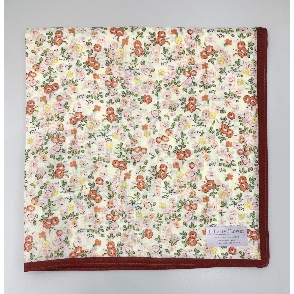 日本製 Liberty Flower 純棉 手帕 方巾 現貨-規格圖1