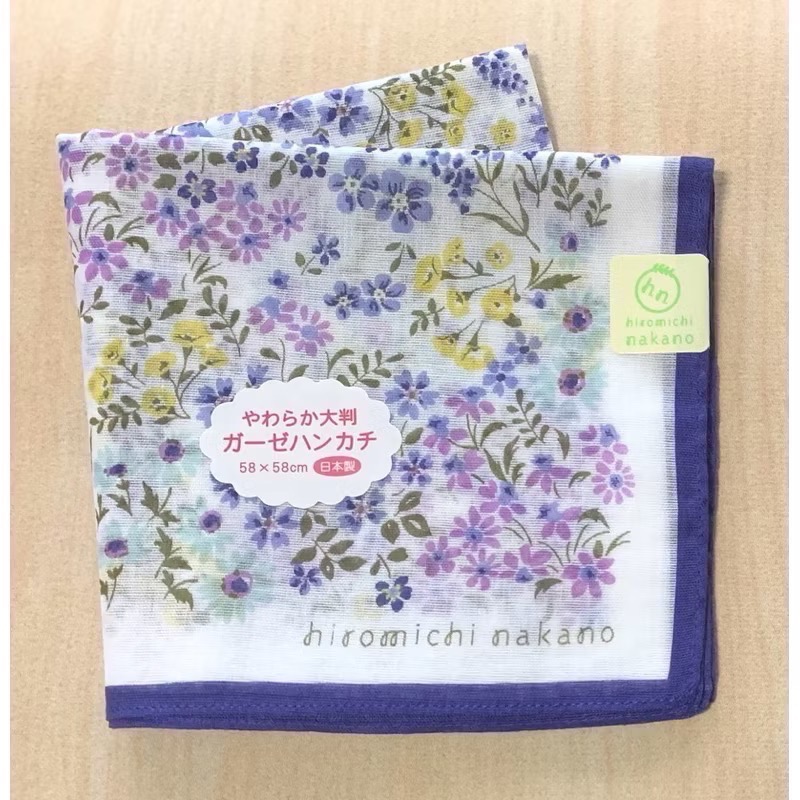 日本製 hiromichi nakano 棉紗手帕 方巾 大判 現貨 58cm-細節圖2