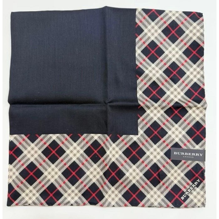 日本製 BURBERRY 手帕 方巾 領巾 現貨 58cm-細節圖2