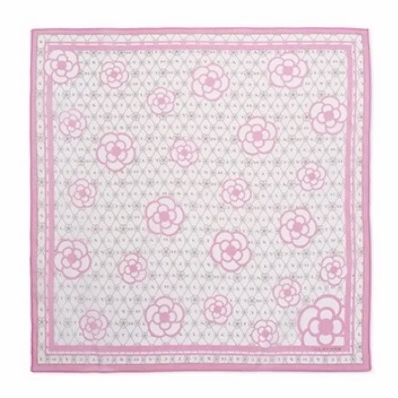 日本製 CLATHAS 山茶花 棉紗手帕 方巾 現貨 58cm-規格圖2
