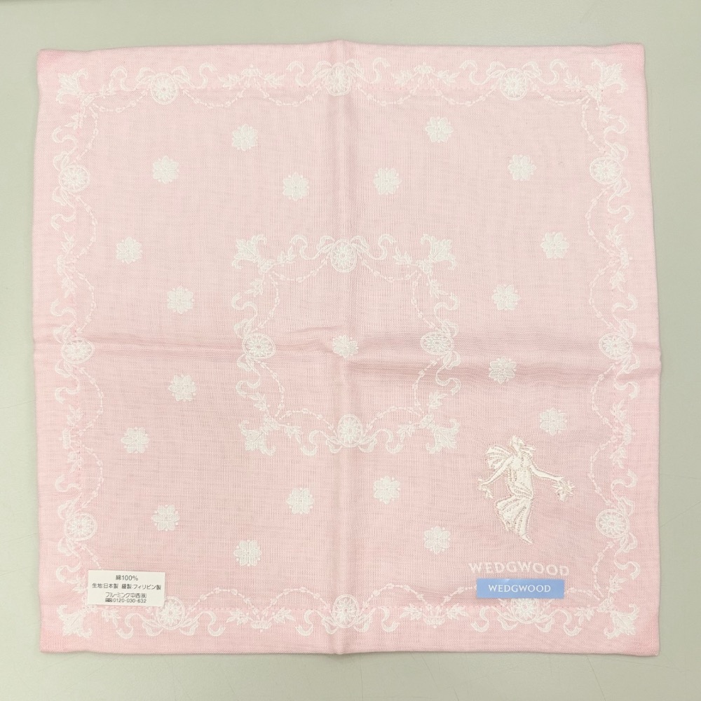 日本進口 英國名牌 WEDGWOOD 純棉 方巾 手帕 現貨 精緻-細節圖2