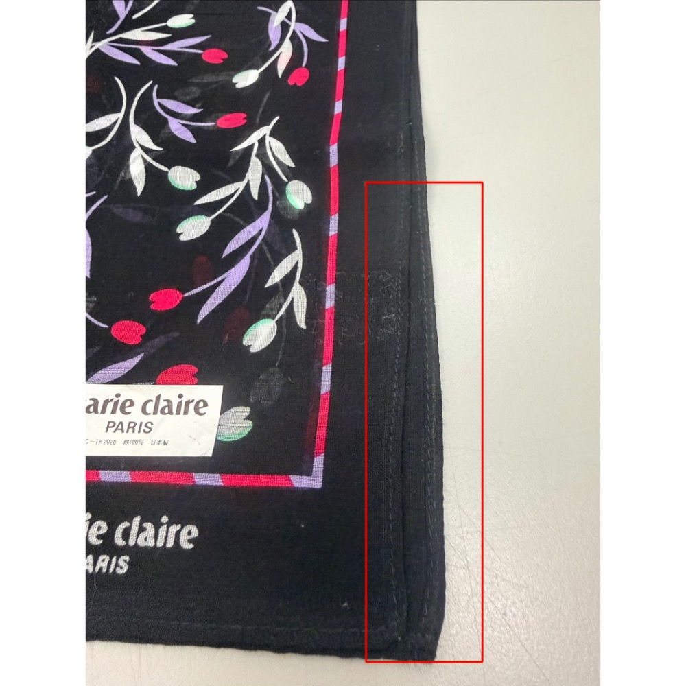 日本製 marie claire 手帕 方巾 純棉 現貨(瑕疵特價）-規格圖2