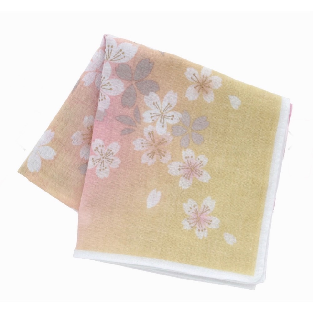 ￼日本製 宇野千代 櫻花 棉紗 手帕 方巾 現貨 58cm-細節圖2