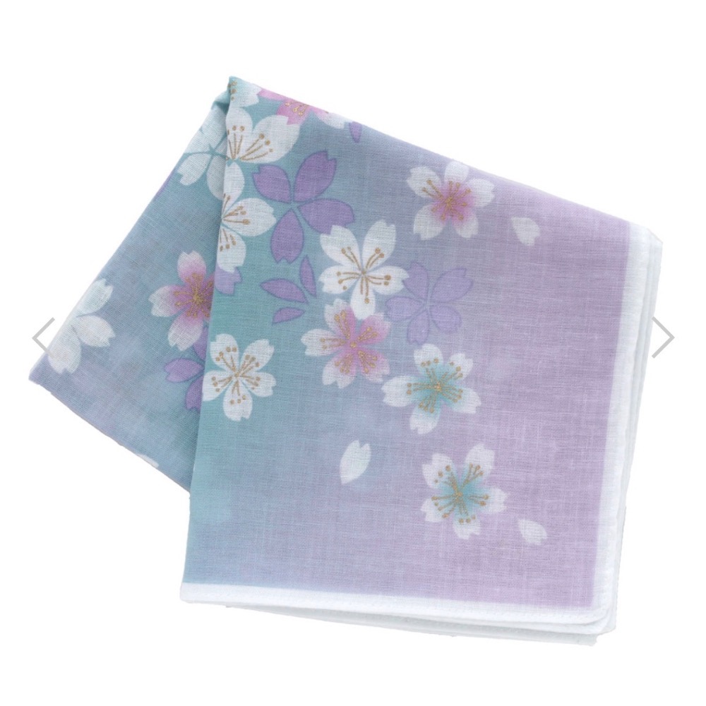 ￼日本製 宇野千代 櫻花 棉紗 手帕 方巾 現貨 58cm-細節圖4