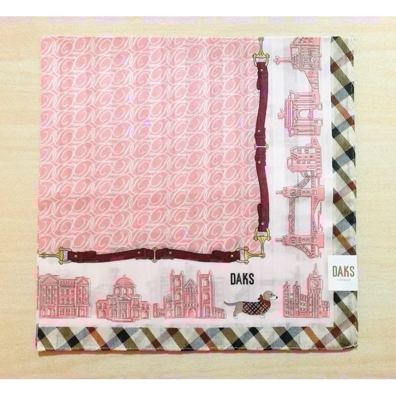 ￼日本製 DAKS 手帕 方巾 純棉 現貨-規格圖3