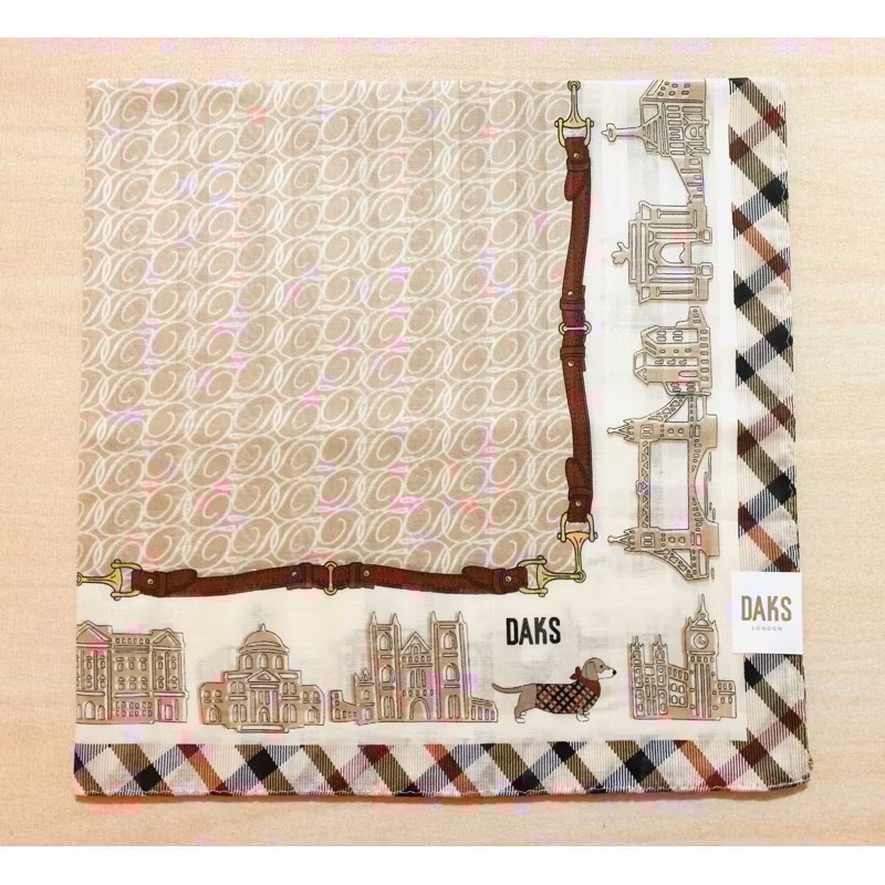 ￼日本製 DAKS 手帕 方巾 純棉 現貨-規格圖3