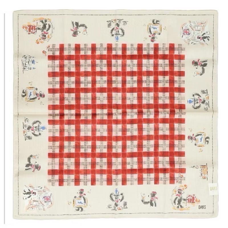 ￼日本製 DAKS 手帕 方巾 領巾 純棉 現貨 特價出清-細節圖2