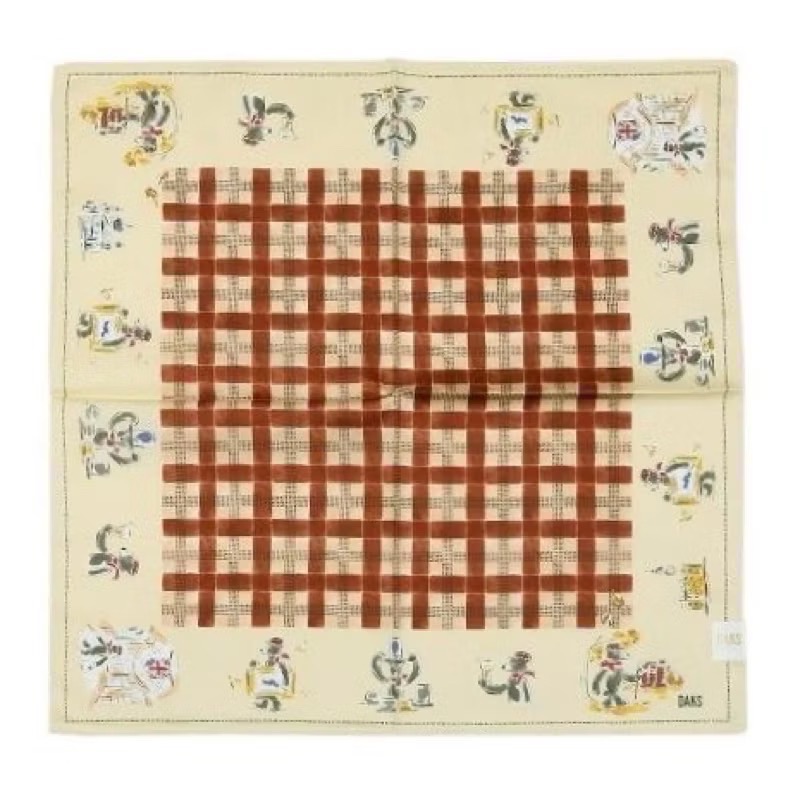 ￼日本製 DAKS 手帕 方巾 領巾 純棉 現貨 特價出清-細節圖3