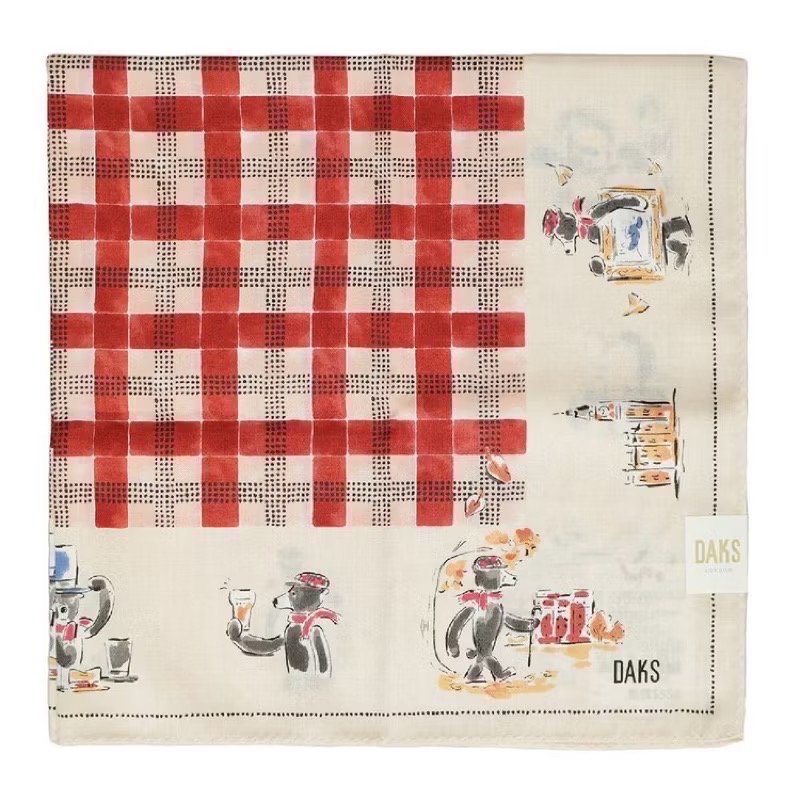 ￼日本製 DAKS 手帕 方巾 領巾 純棉 現貨 特價出清-規格圖3