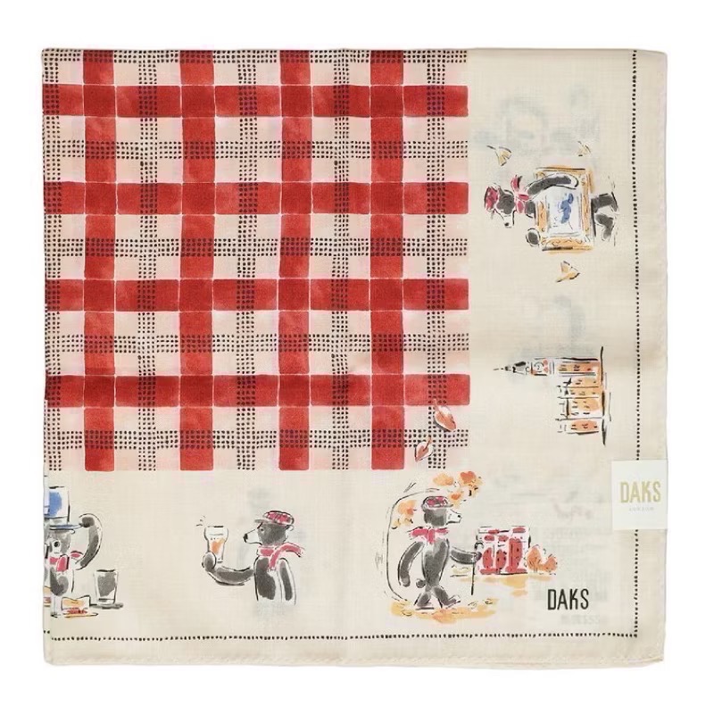 ￼日本製 DAKS 手帕 方巾 領巾 純棉 現貨 特價出清-規格圖3