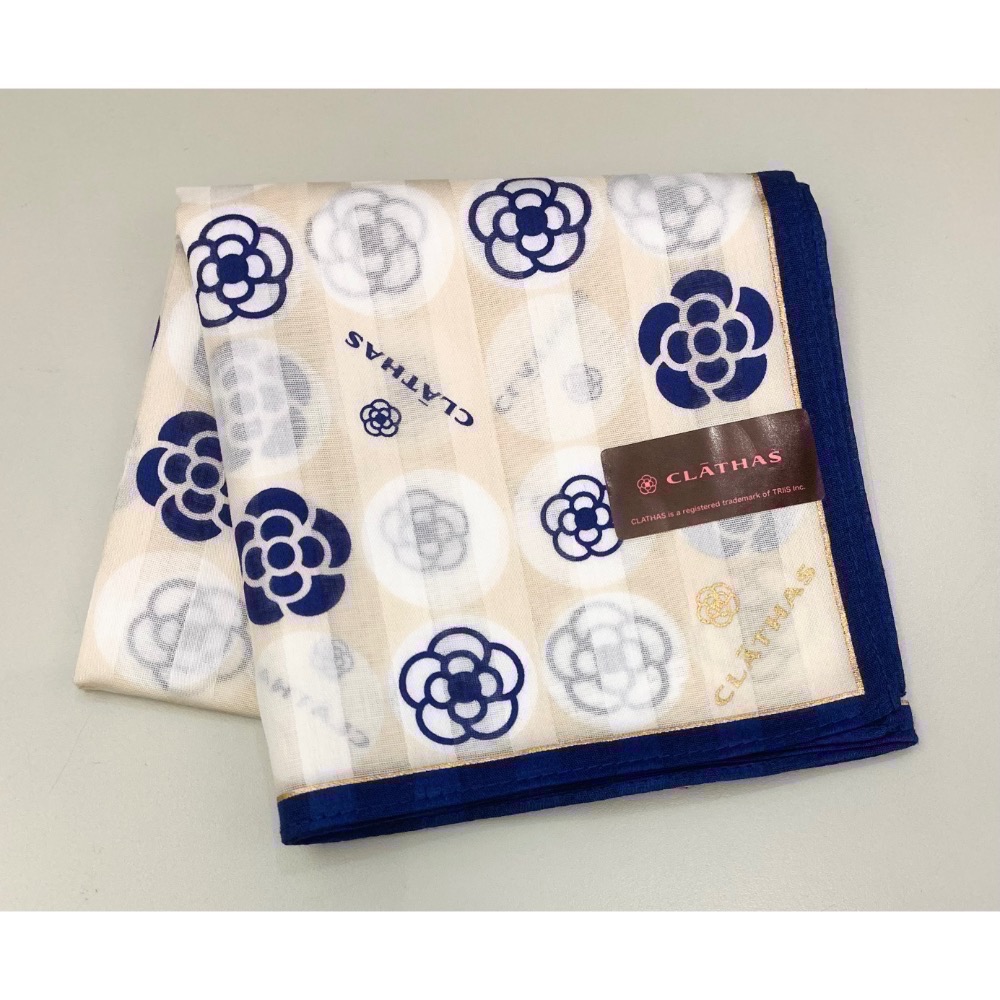 日本製 CLATHAS 山茶花 手帕 方巾 現貨-規格圖1