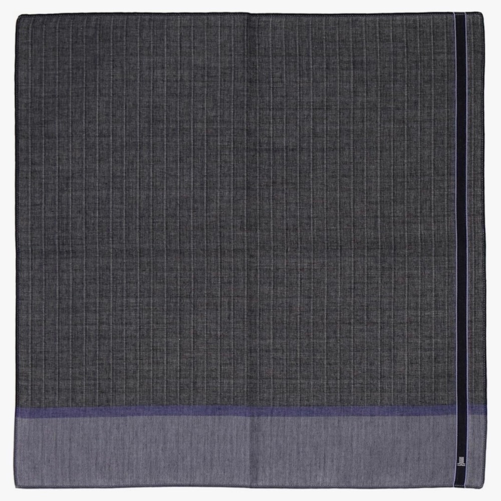 日本製 法國品牌 LANVIN en Bleu 手帕 方巾 領巾 純棉 現貨-規格圖2