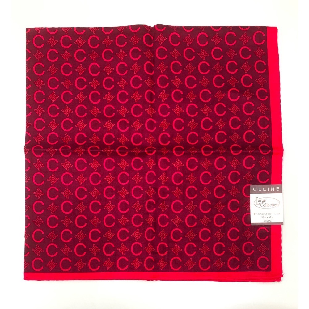 日本製 法國名牌 CELINE 凱旋門 滿版 手帕 大方巾 領巾 現貨 58cm 瑕疵特價-細節圖2