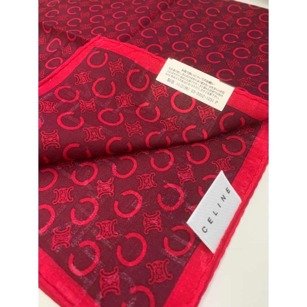 日本製 法國名牌 CELINE 凱旋門 滿版 手帕 大方巾 領巾 現貨 58cm 瑕疵特價-細節圖3