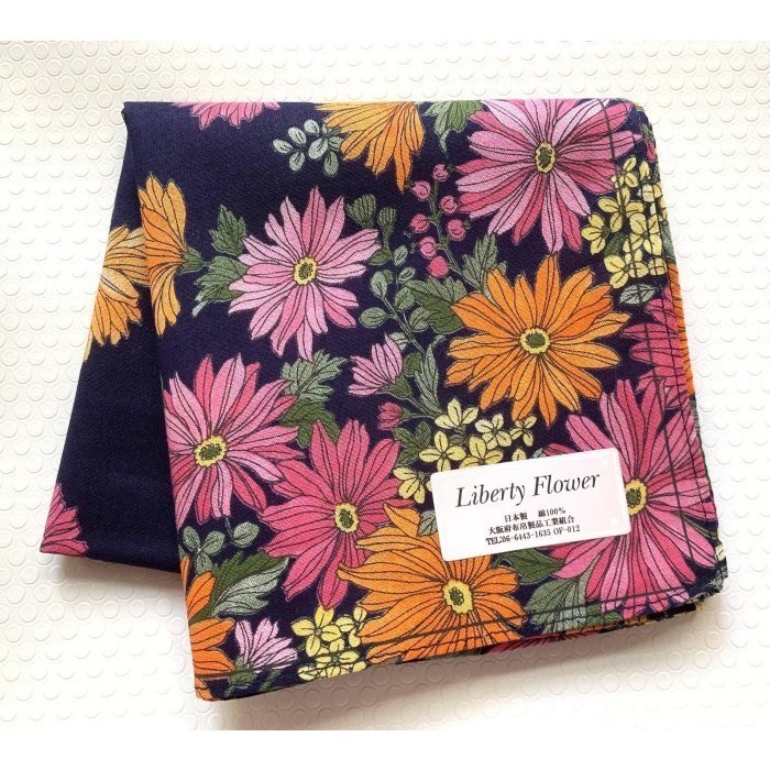 日本製 Liberty Flower 手帕 方巾 純棉 現貨-規格圖1