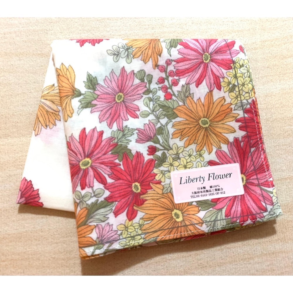 日本製 Liberty Flower 手帕 方巾 純棉 現貨-規格圖1