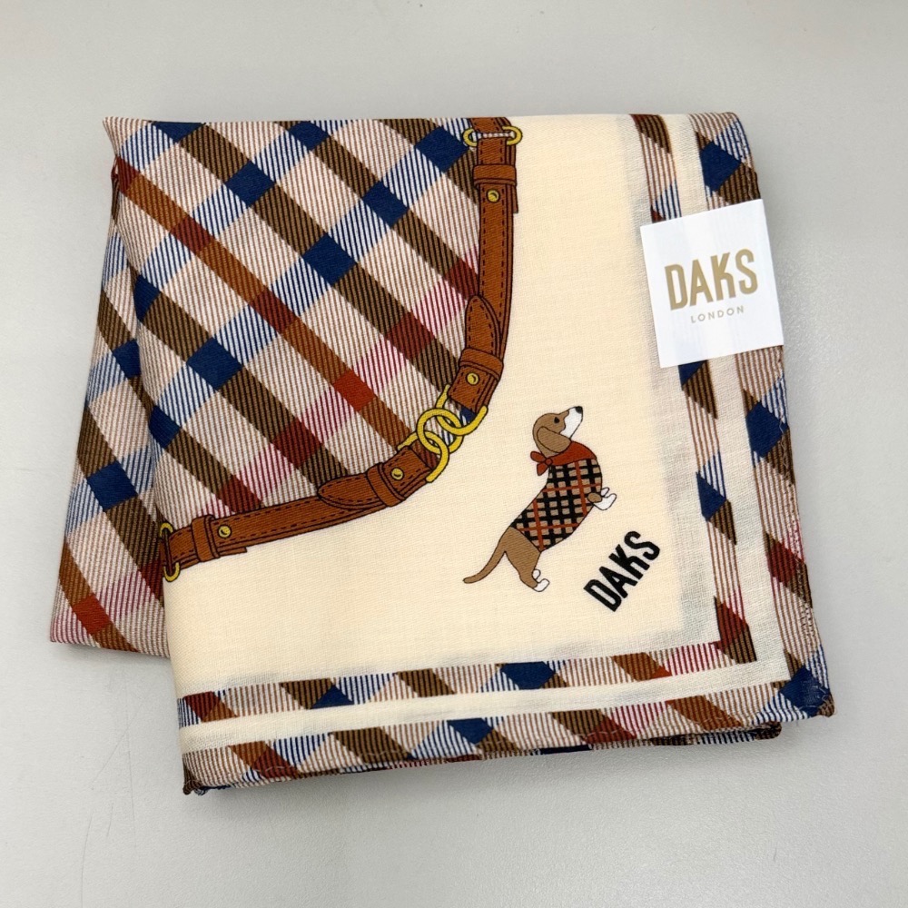 日本製 DAKS 手帕 方巾 純棉 現貨-細節圖2