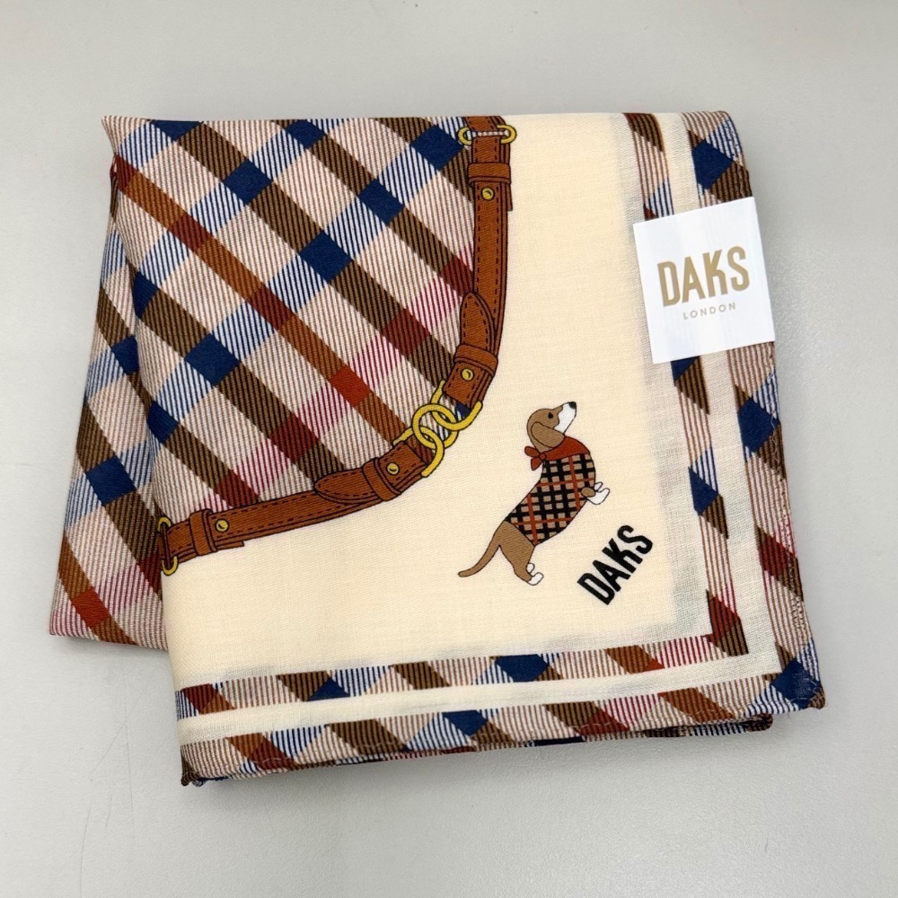 日本製 DAKS 手帕 方巾 純棉 現貨-細節圖2