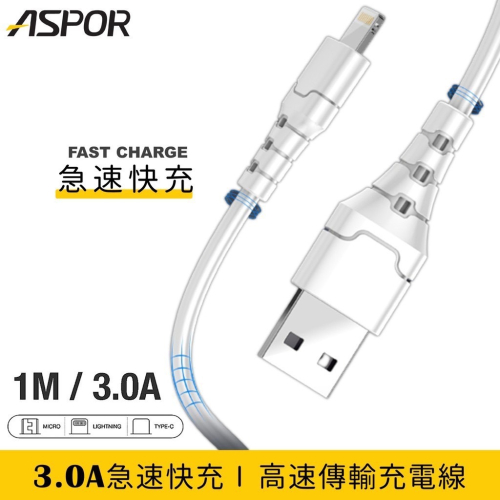 3A 高速傳輸充電線-100CM: TYPEC / iPhone / Micro 傳輸線 充電線