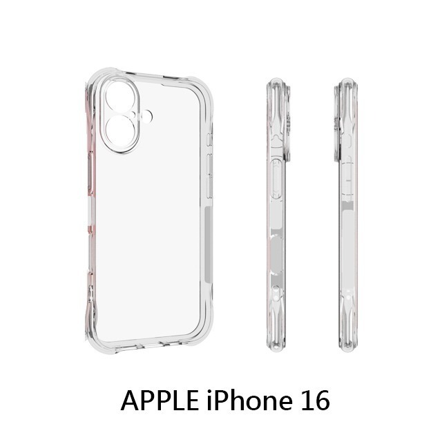 四角空壓殼 APPLE  IPhone16/plus/pro/pro max/e手機殼│防摔殼│透明軟殼 -ip16系列-細節圖4