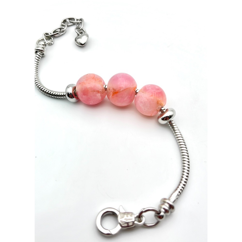 粉晶。桃花琉璃手鍊《南方琉璃》手工琉璃珠-細節圖4